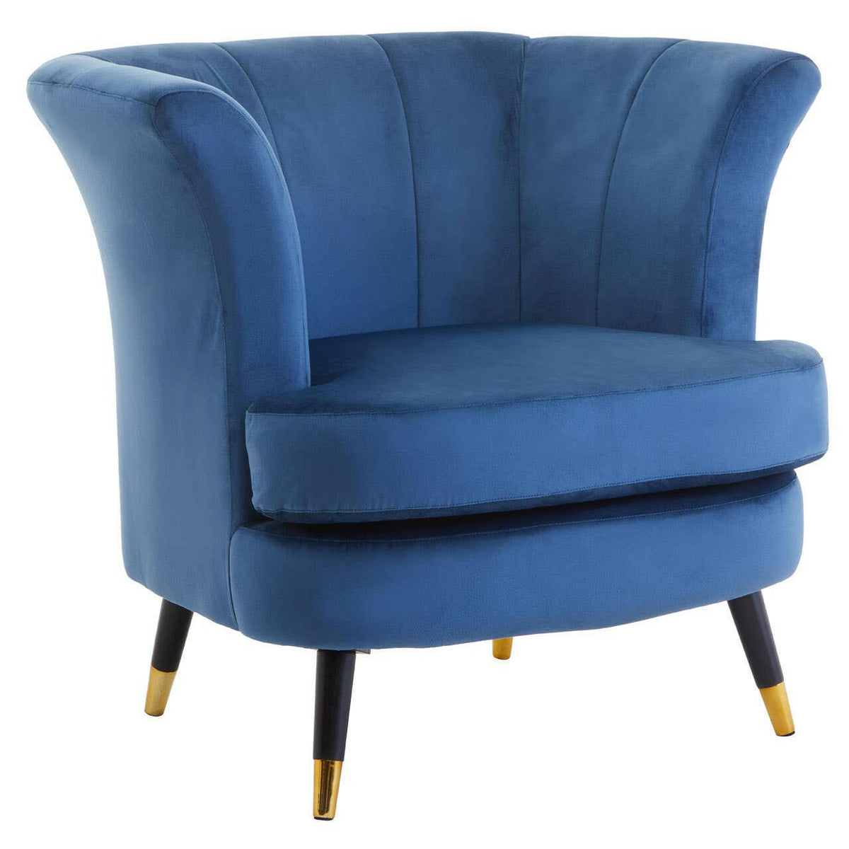 Loretta Midnight Velvet Scalloped Chair.