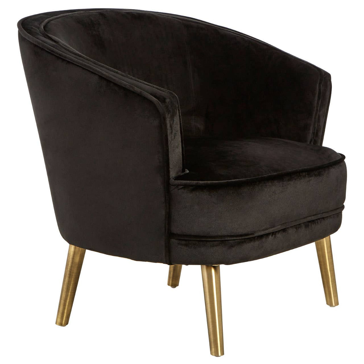 Louxor Black Velvet Round Chair.
