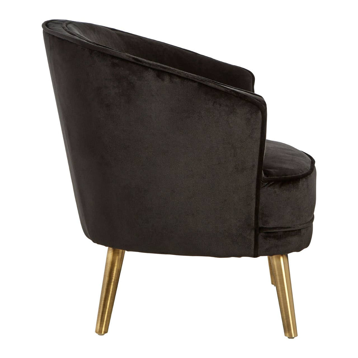 Louxor Black Velvet Round Chair.