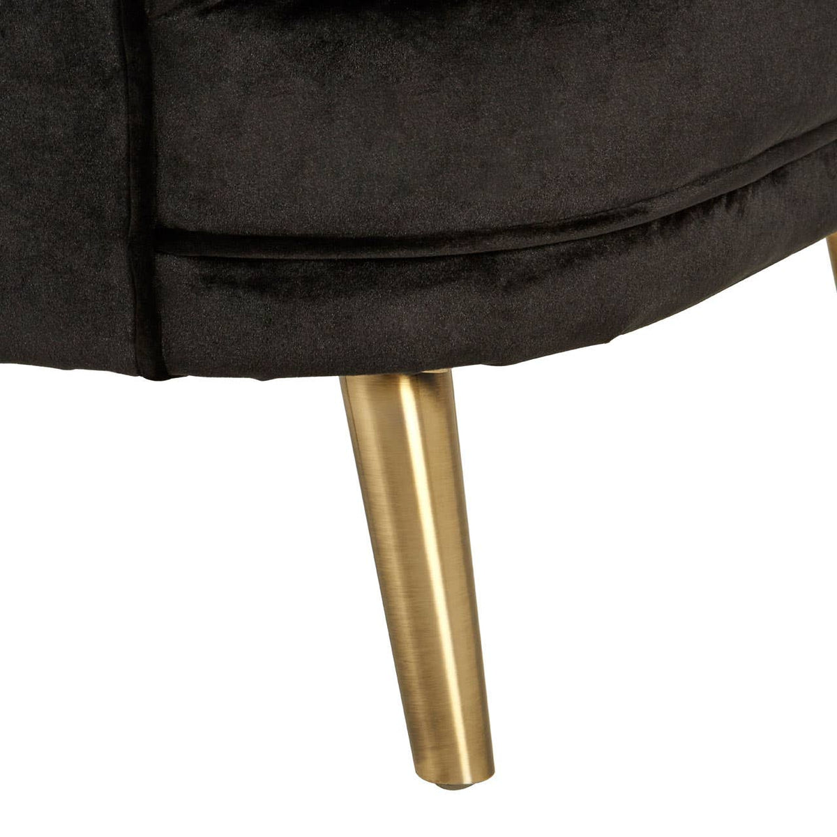 Louxor Black Velvet Round Chair.