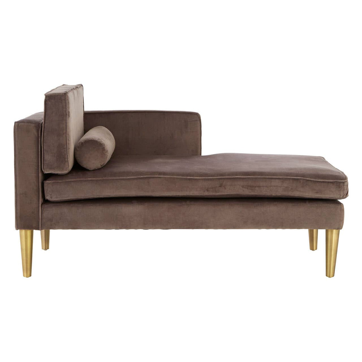 Louxor Grey Velvet / Left Arm Chaise Longue.