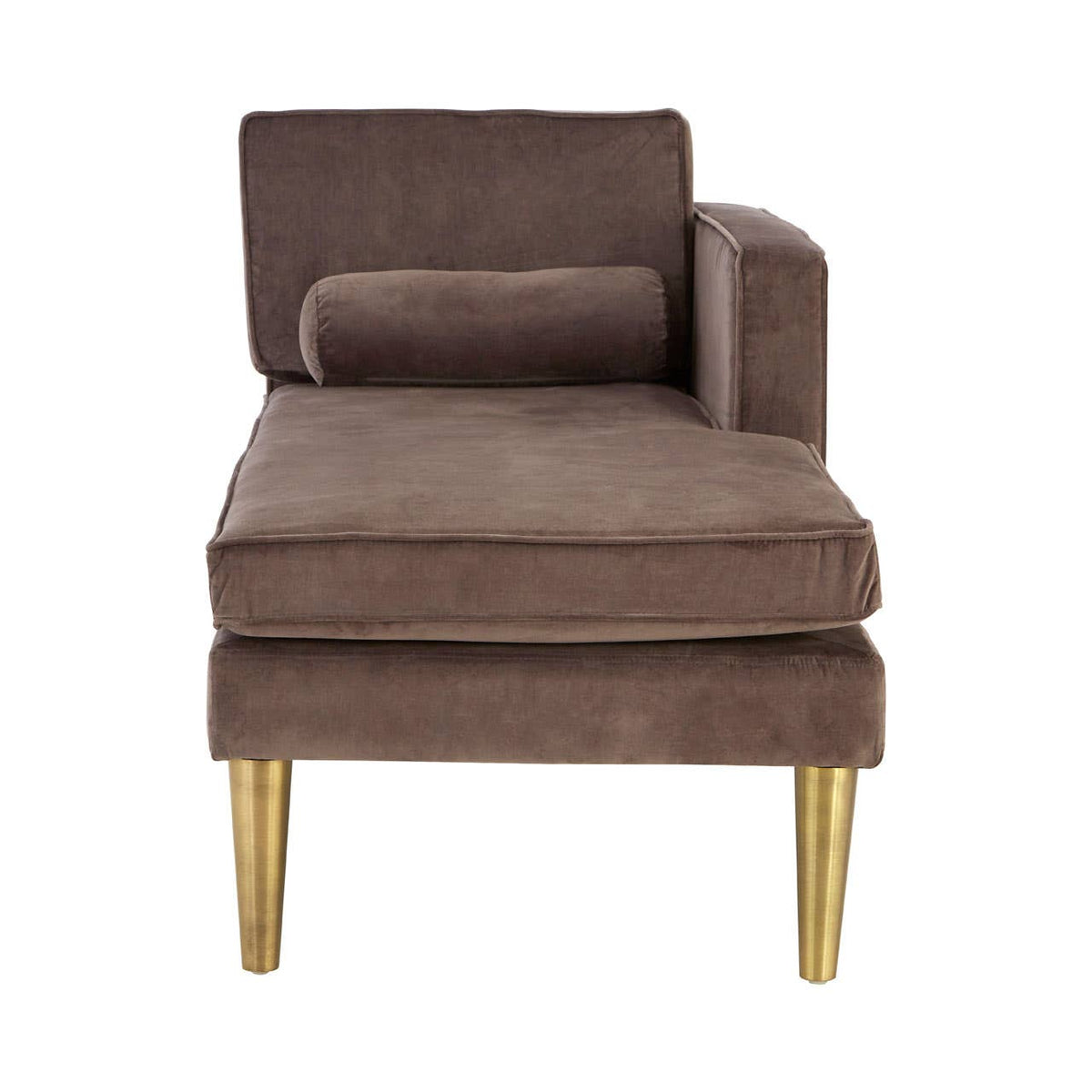 Louxor Grey Velvet / Left Arm Chaise Longue.