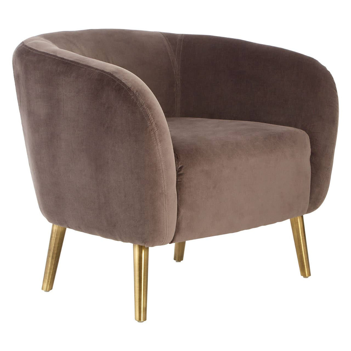 Louxor Grey Velvet Round Armchair.