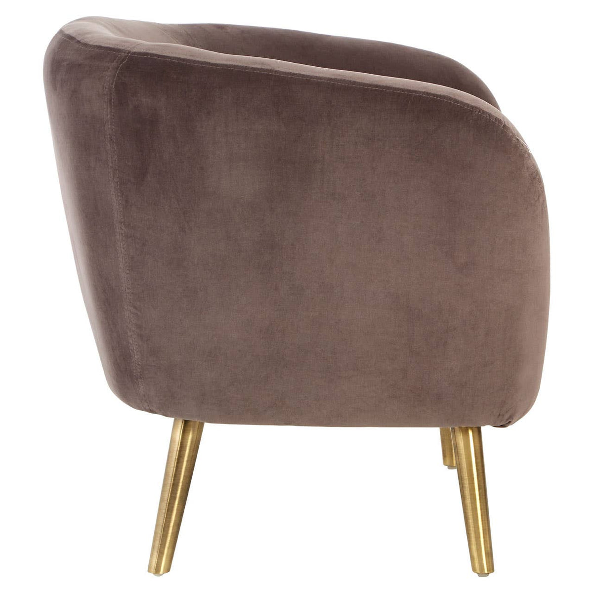Louxor Grey Velvet Round Armchair.