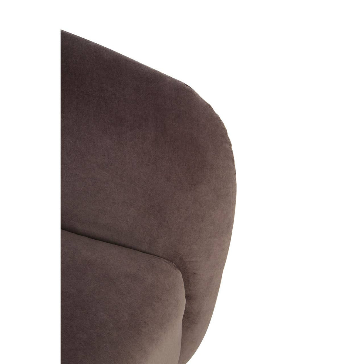 Louxor Grey Velvet Round Armchair.