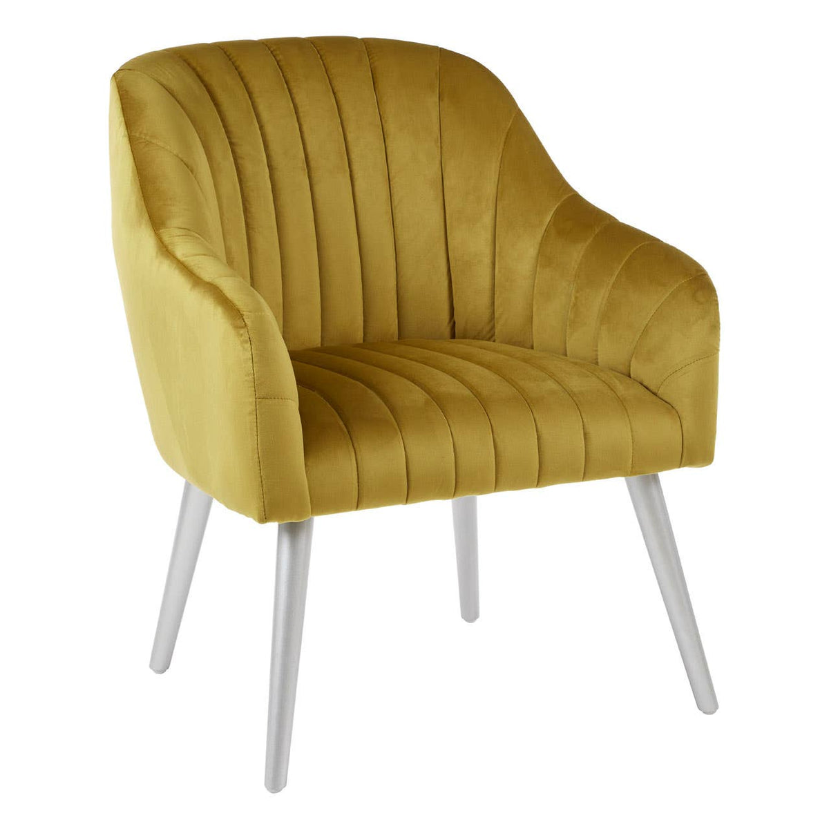 Louxor Mustard Fabric Armchair.