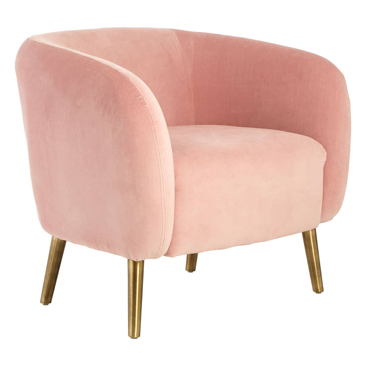 Louxor Pink Velvet Round Armchair.