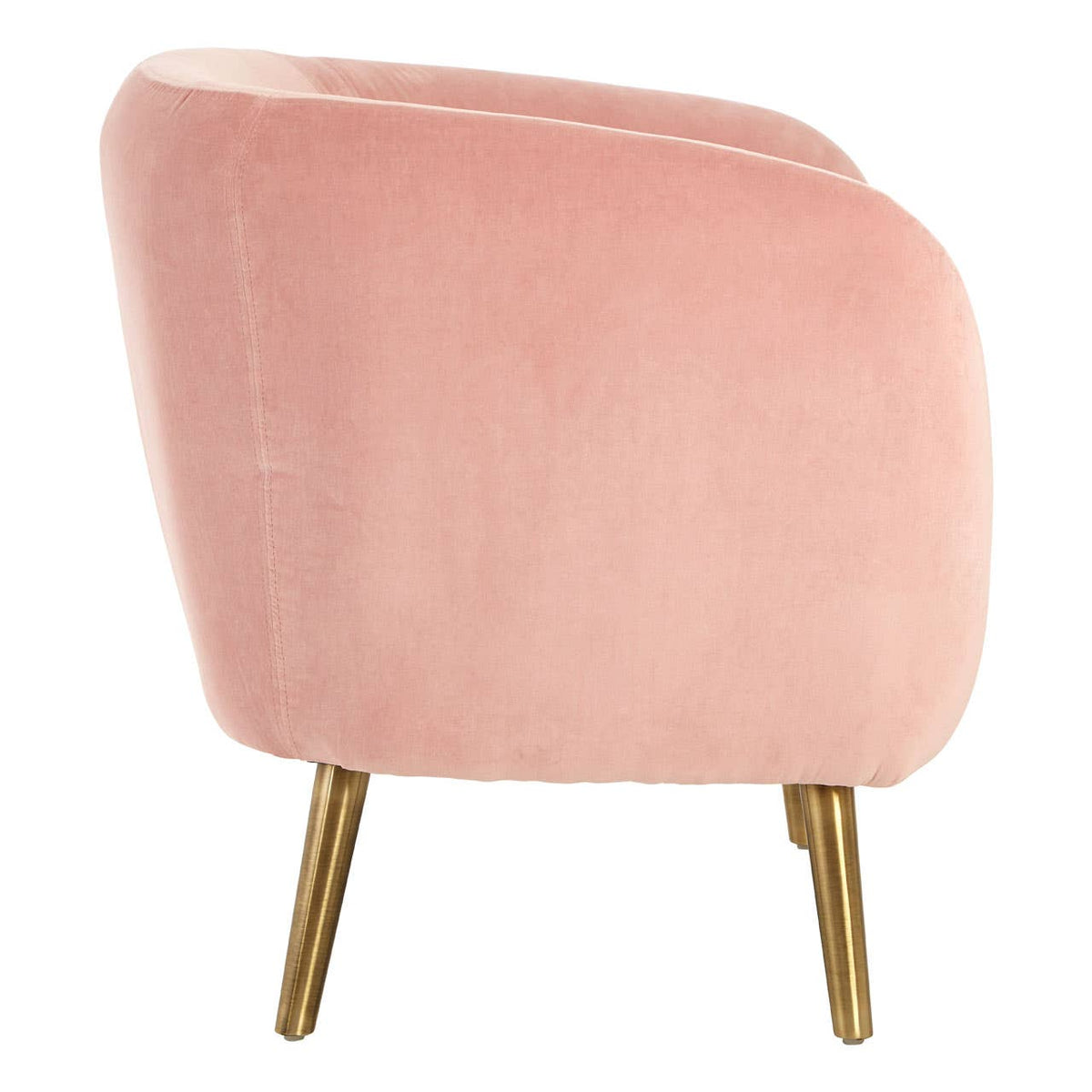 Louxor Pink Velvet Round Armchair.