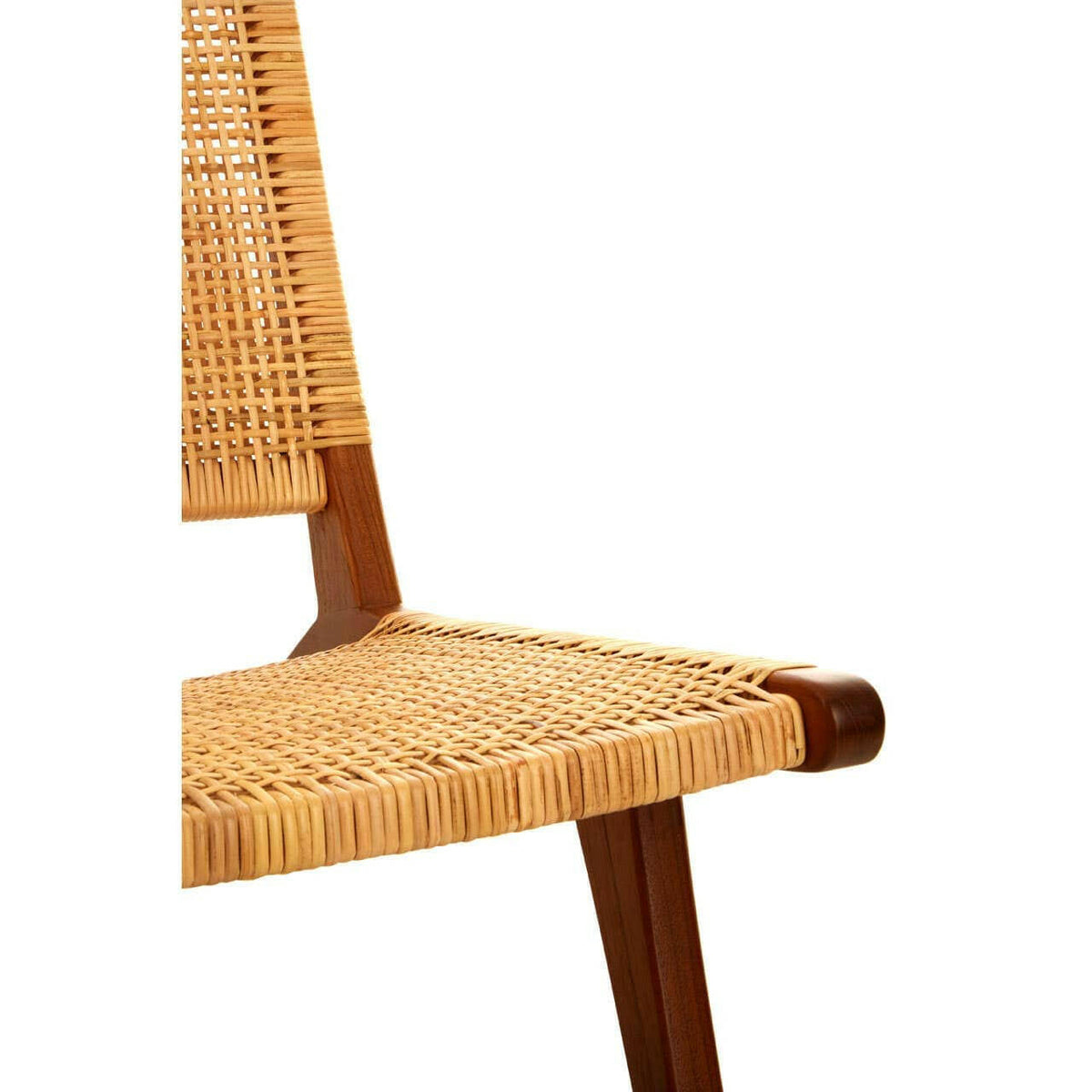 Lovina Teak Wood And Natural Rattan Lounge Chair.