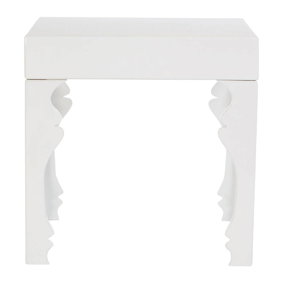 Luis White High Gloss Side Table.