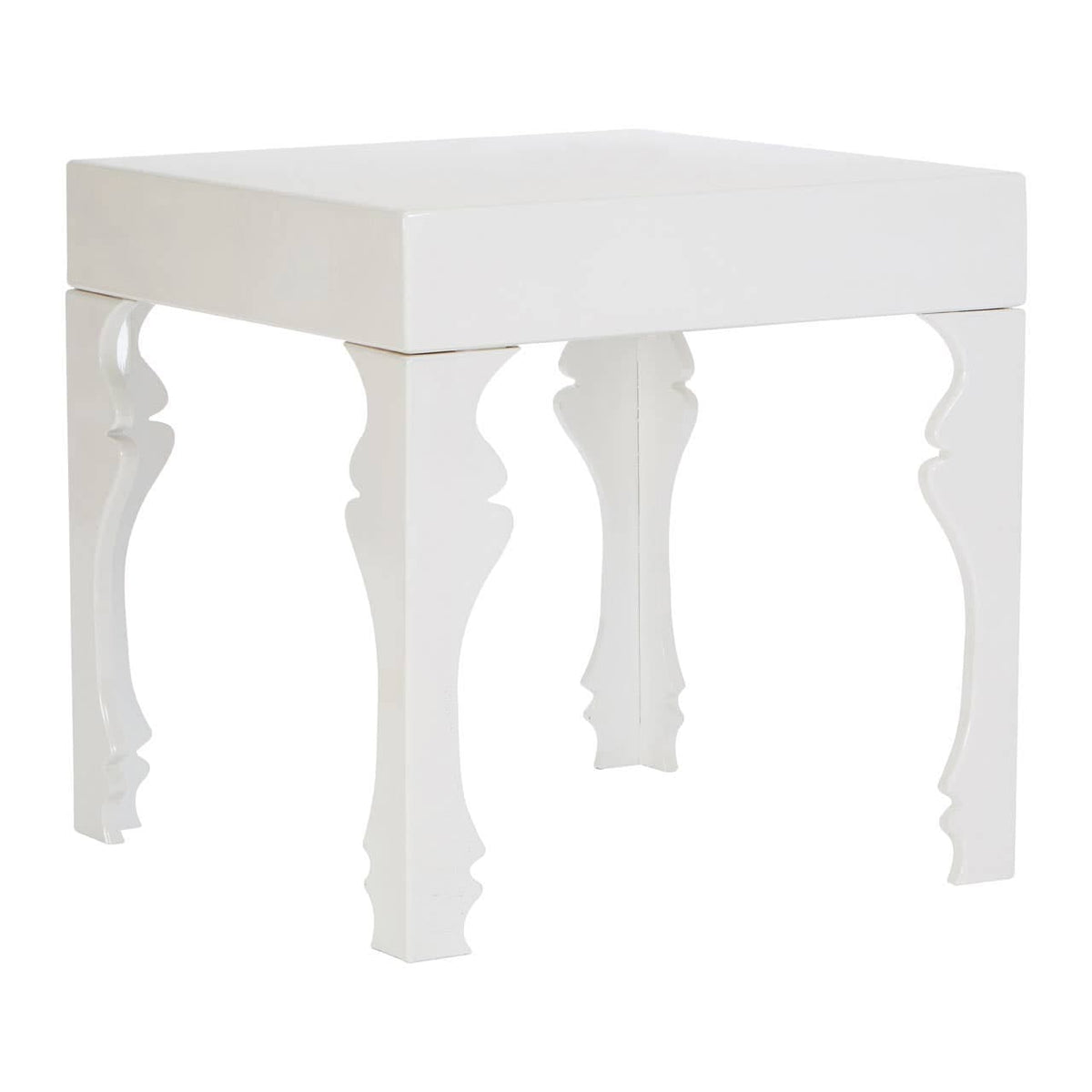 Luis White High Gloss Side Table.