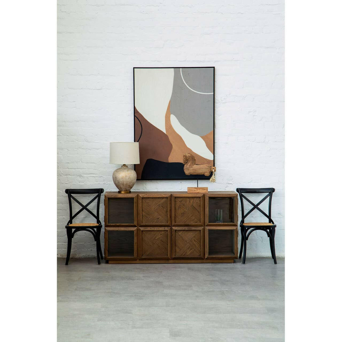 Lyon Black Oak Wood Chair Weave Seat.