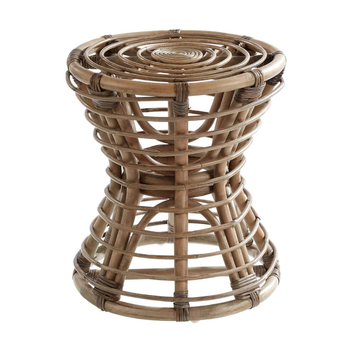 Maka Grey Natural Rattan Stool.