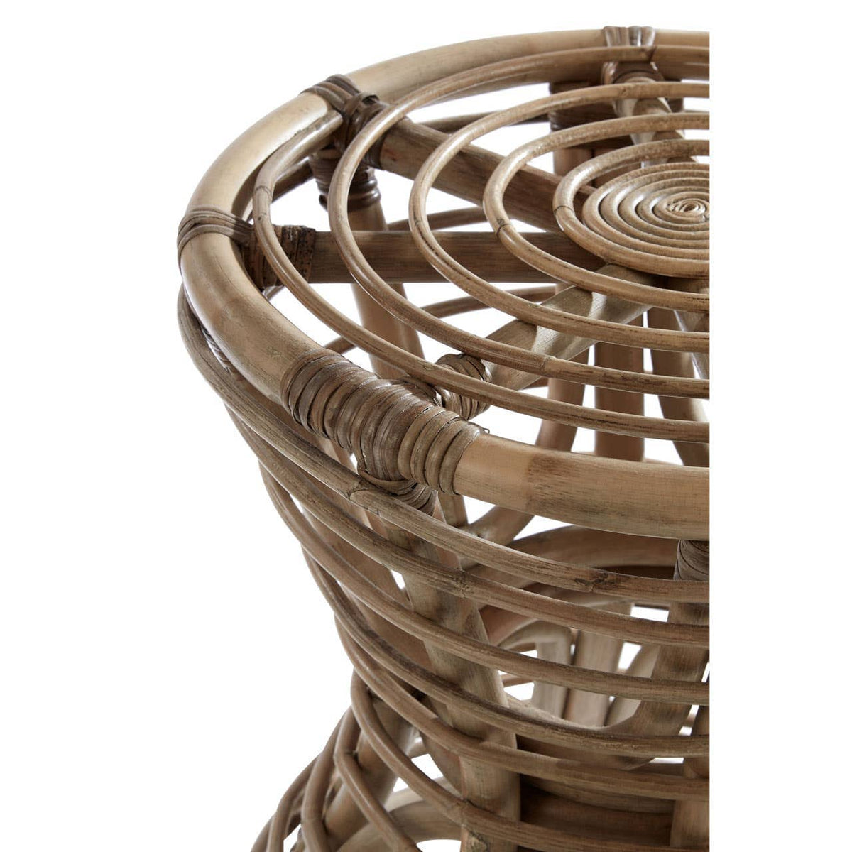 Maka Grey Natural Rattan Stool.