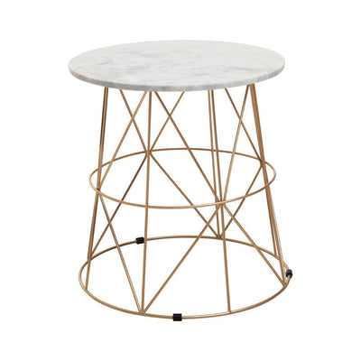 Noosa & Co. Living Mandoli White Marble Round Side Table House of Isabella UK