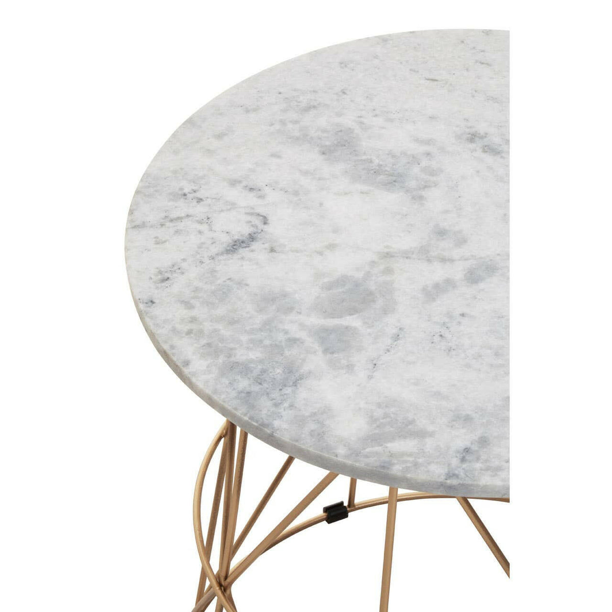 Mandoli White Marble Round Side Table.