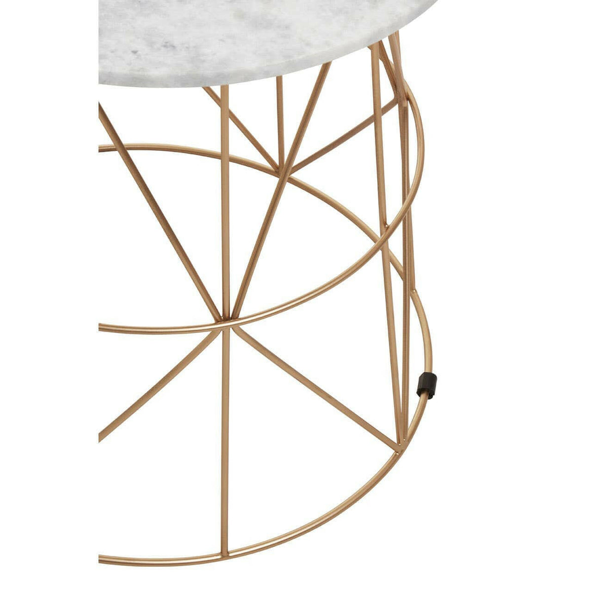 Mandoli White Marble Round Side Table.