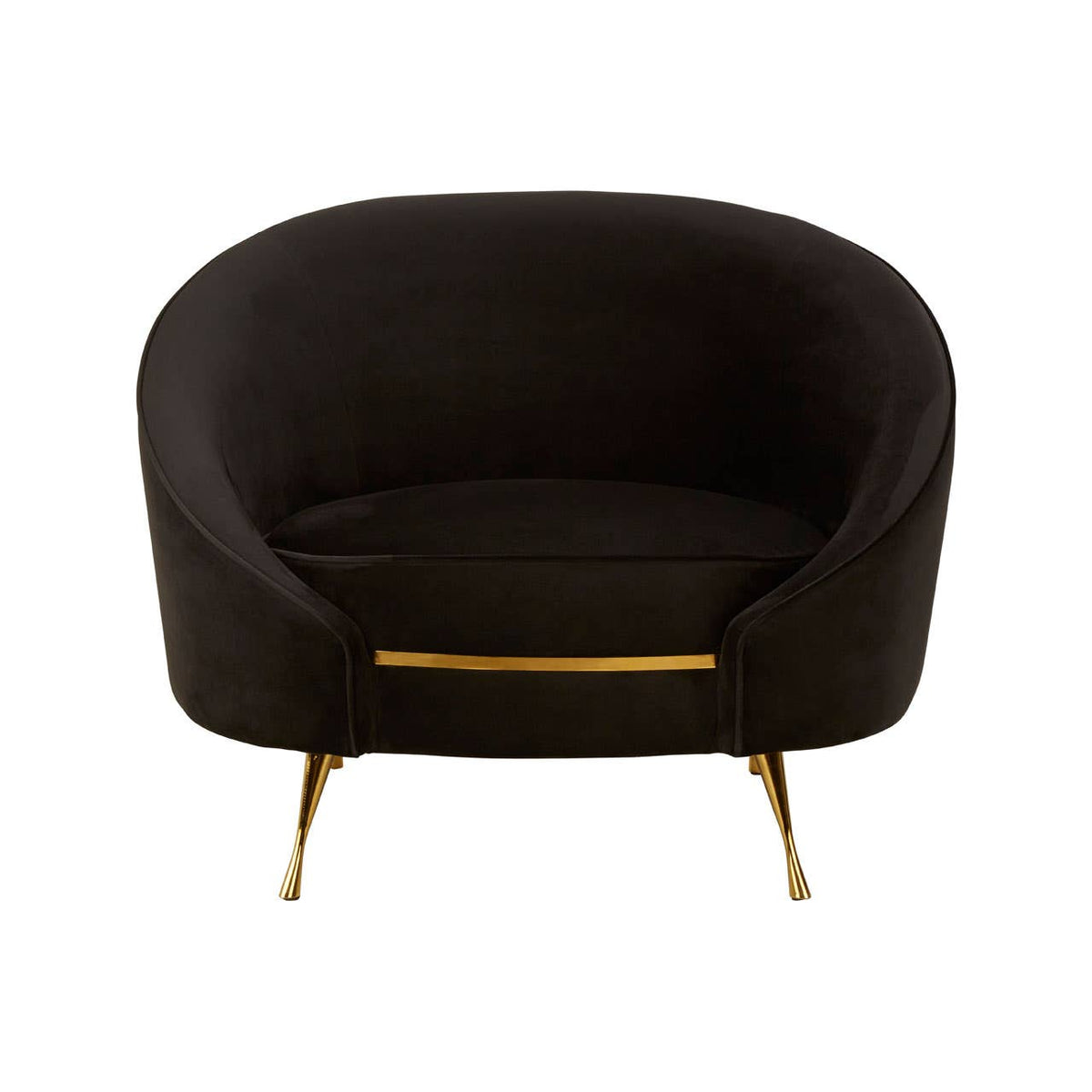Manhattan Black Velvet Armchair.