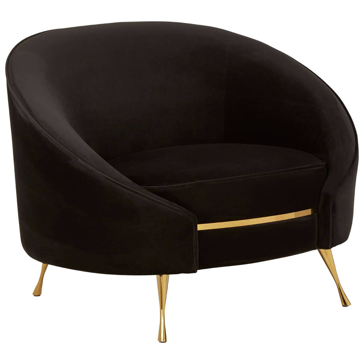 Manhattan Black Velvet Armchair.