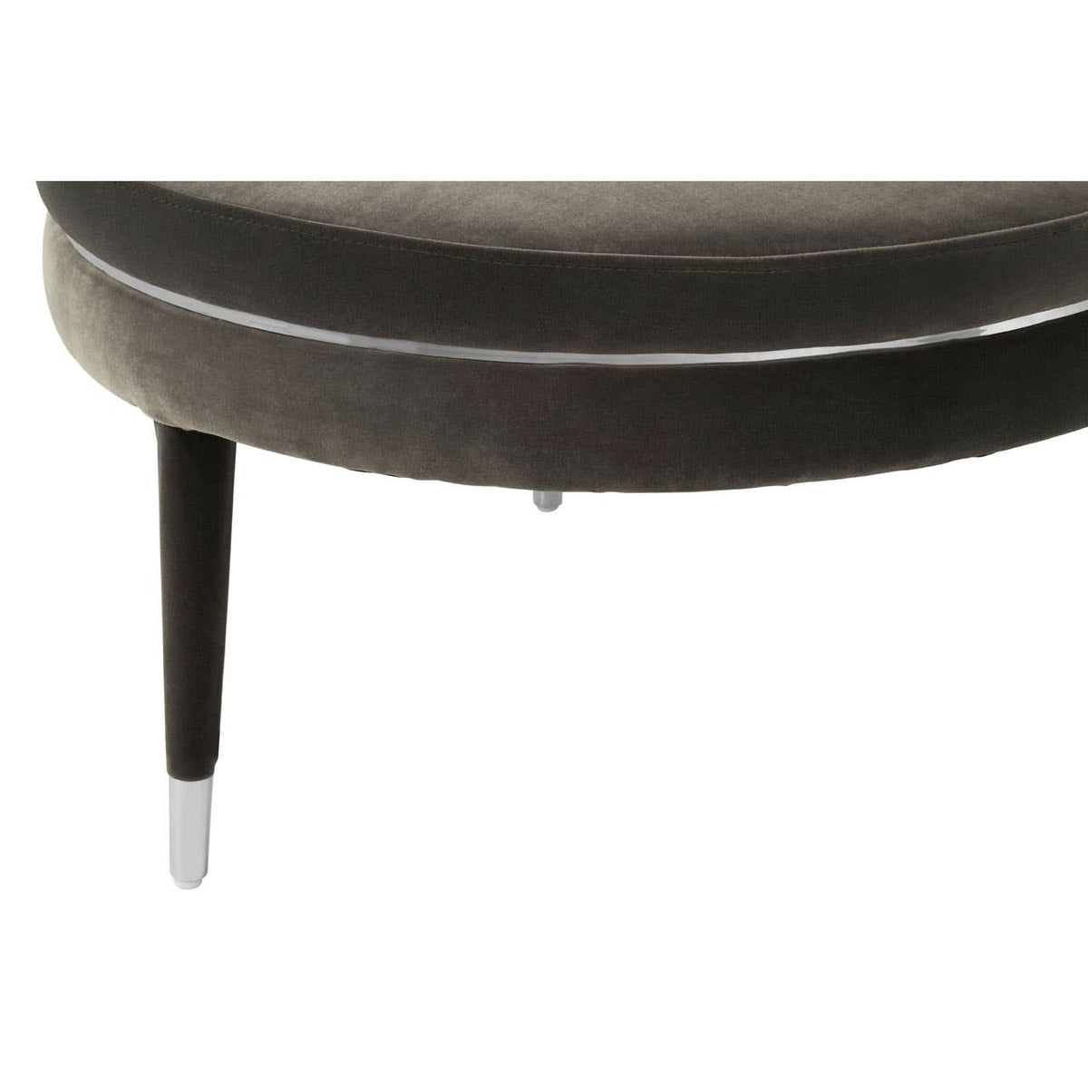 Manhattan Black Velvet Footstool.