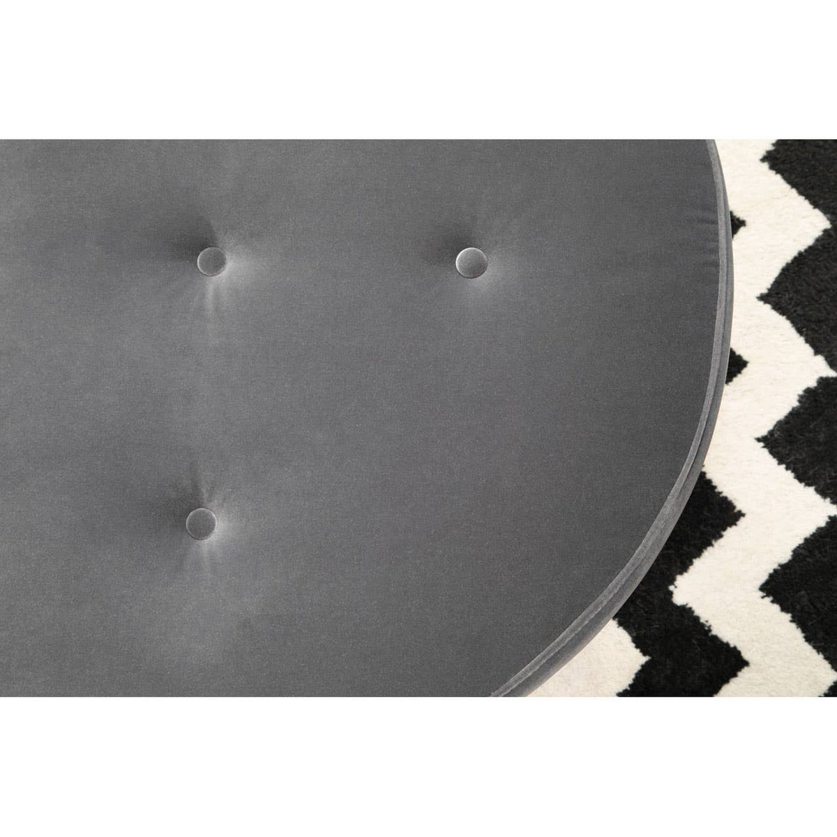 Manhattan Black Velvet Footstool.