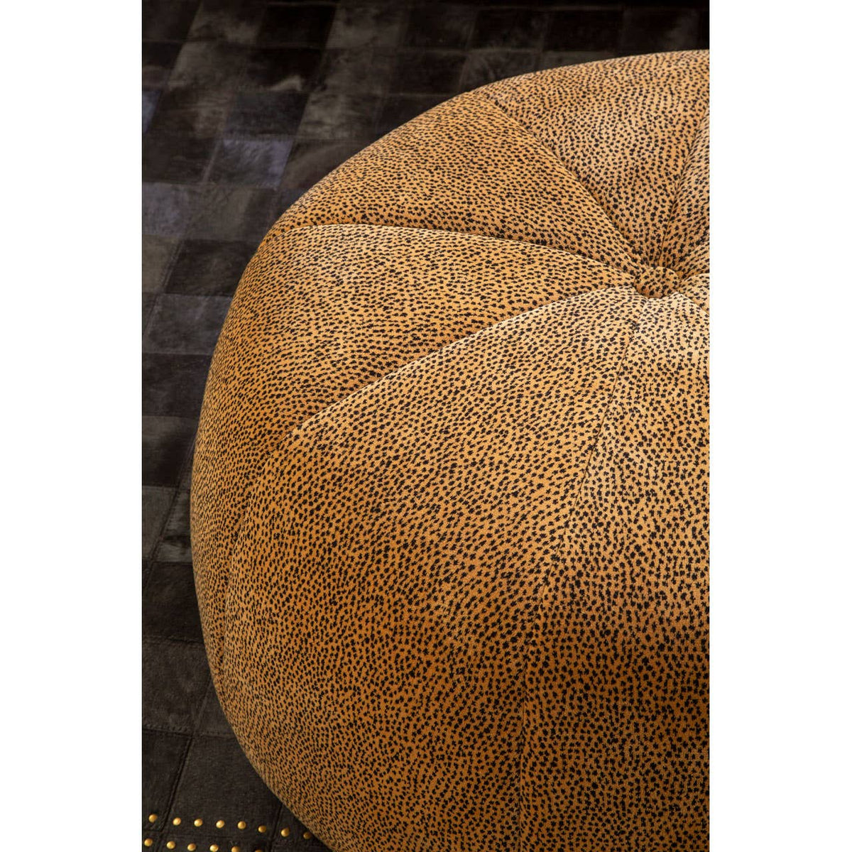 Manhattan Leopard Print Pouffe.