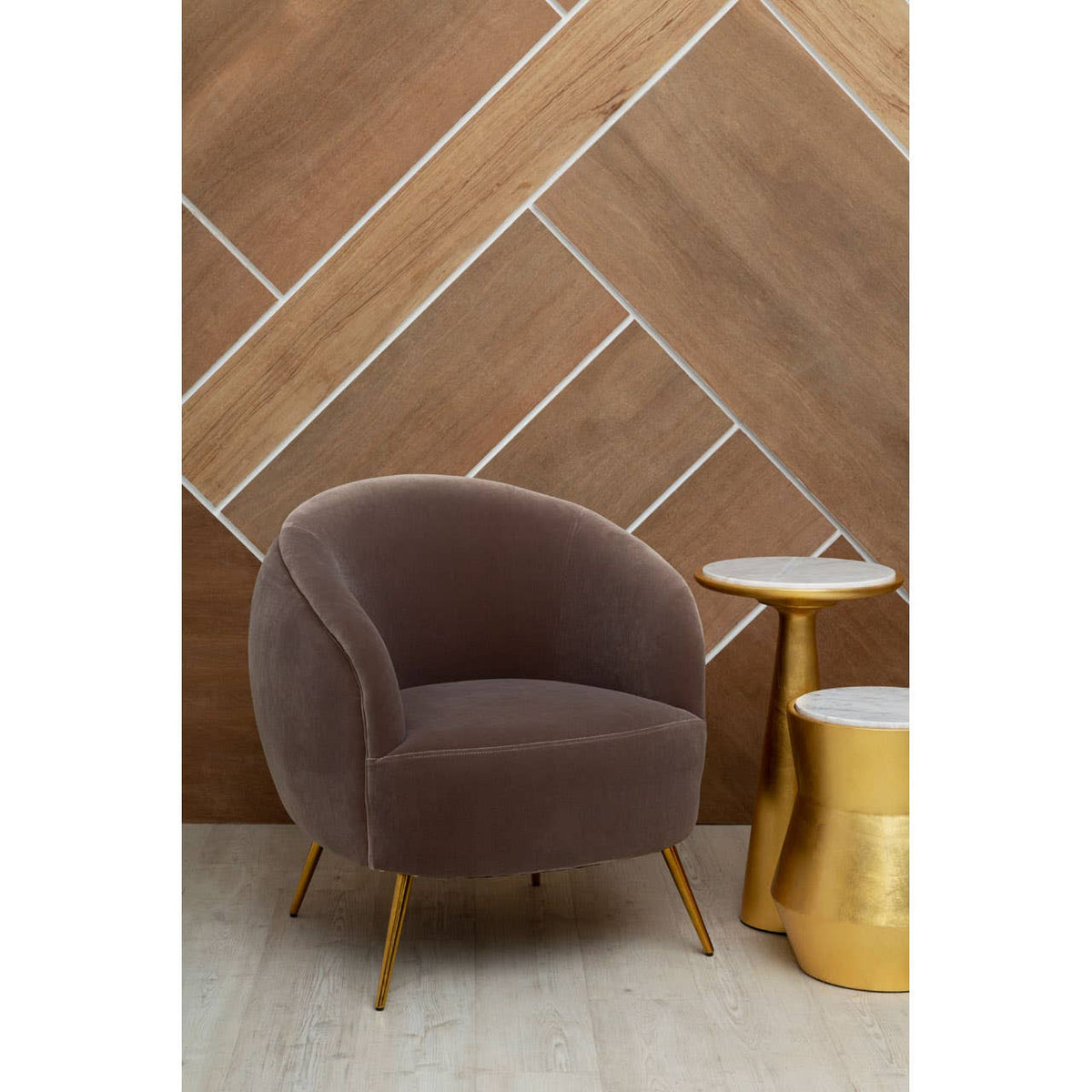 Manhattan Mink Velvet Armchair.