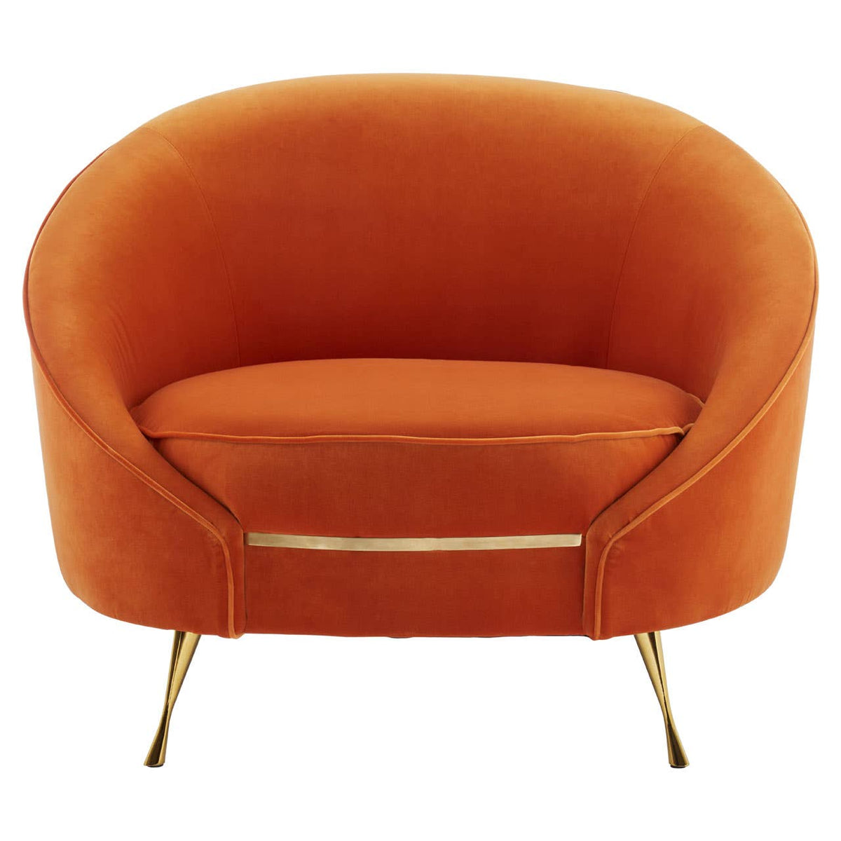 Manhattan Orange Velvet Armchair.