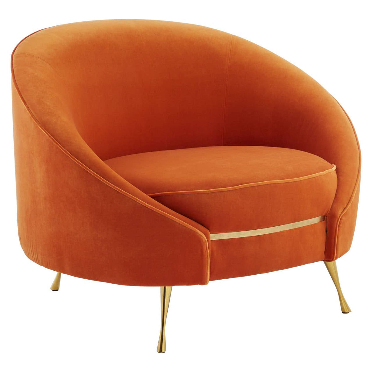 Manhattan Orange Velvet Armchair.