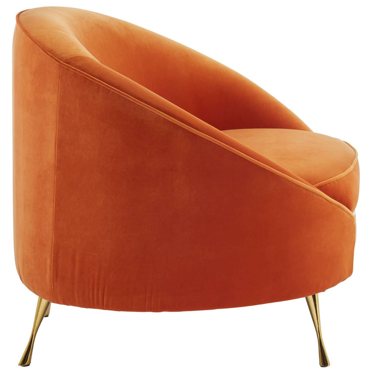 Manhattan Orange Velvet Armchair.