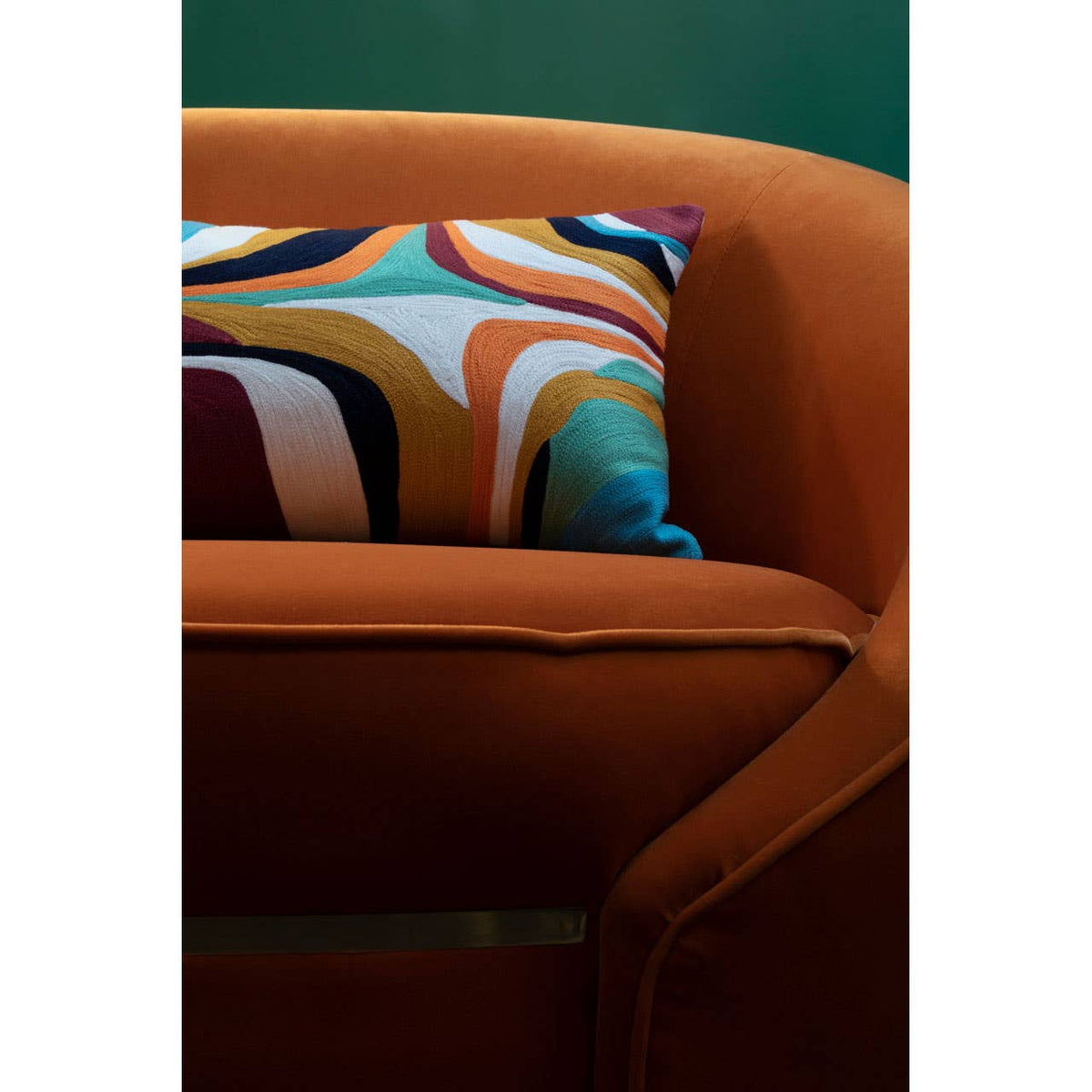 Manhattan Orange Velvet Armchair.