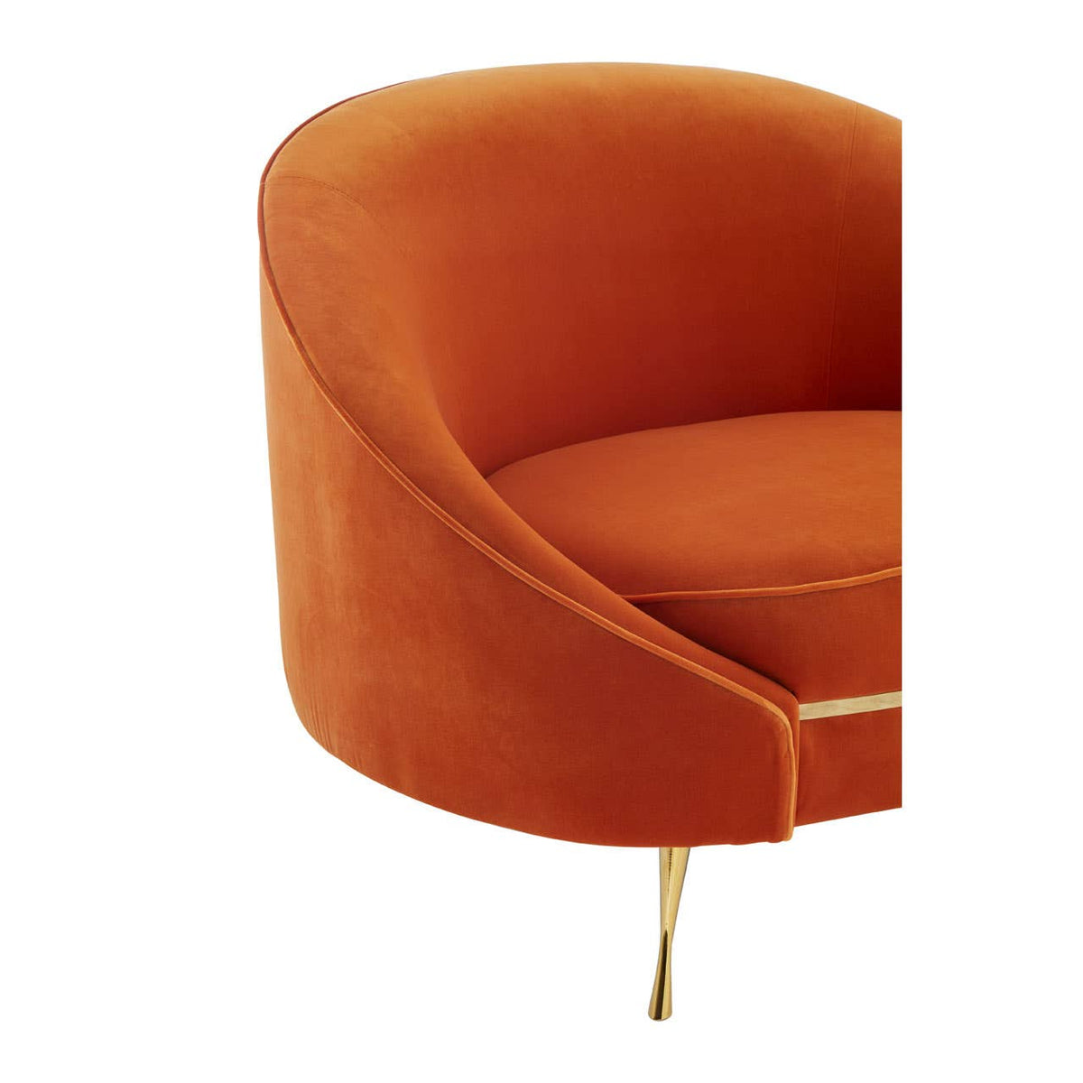 Manhattan Orange Velvet Armchair.