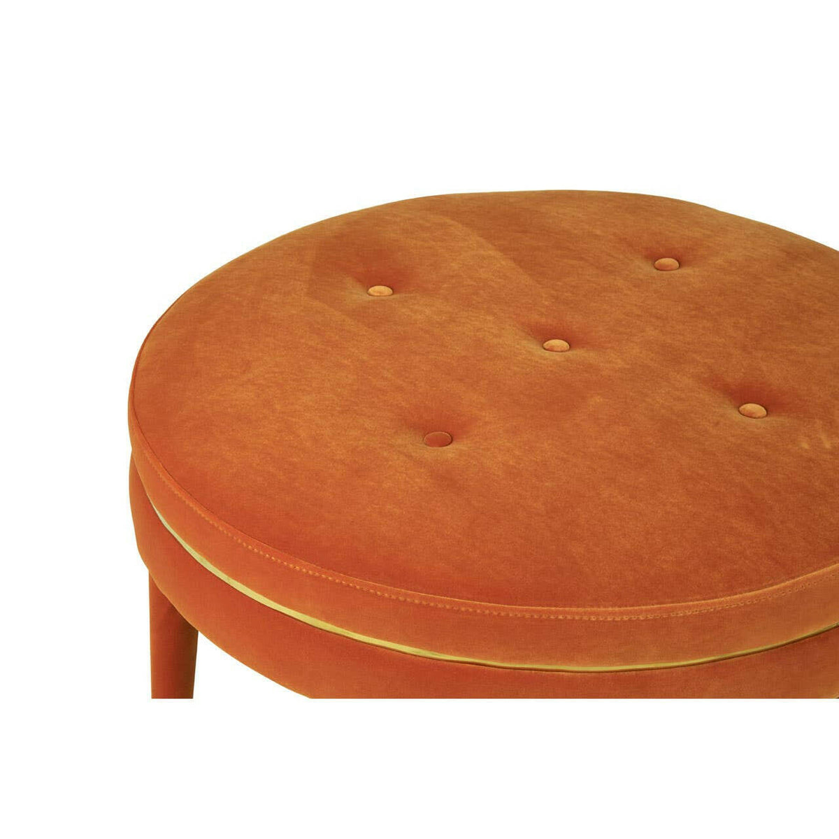 Manhattan Orange Velvet Footstool.