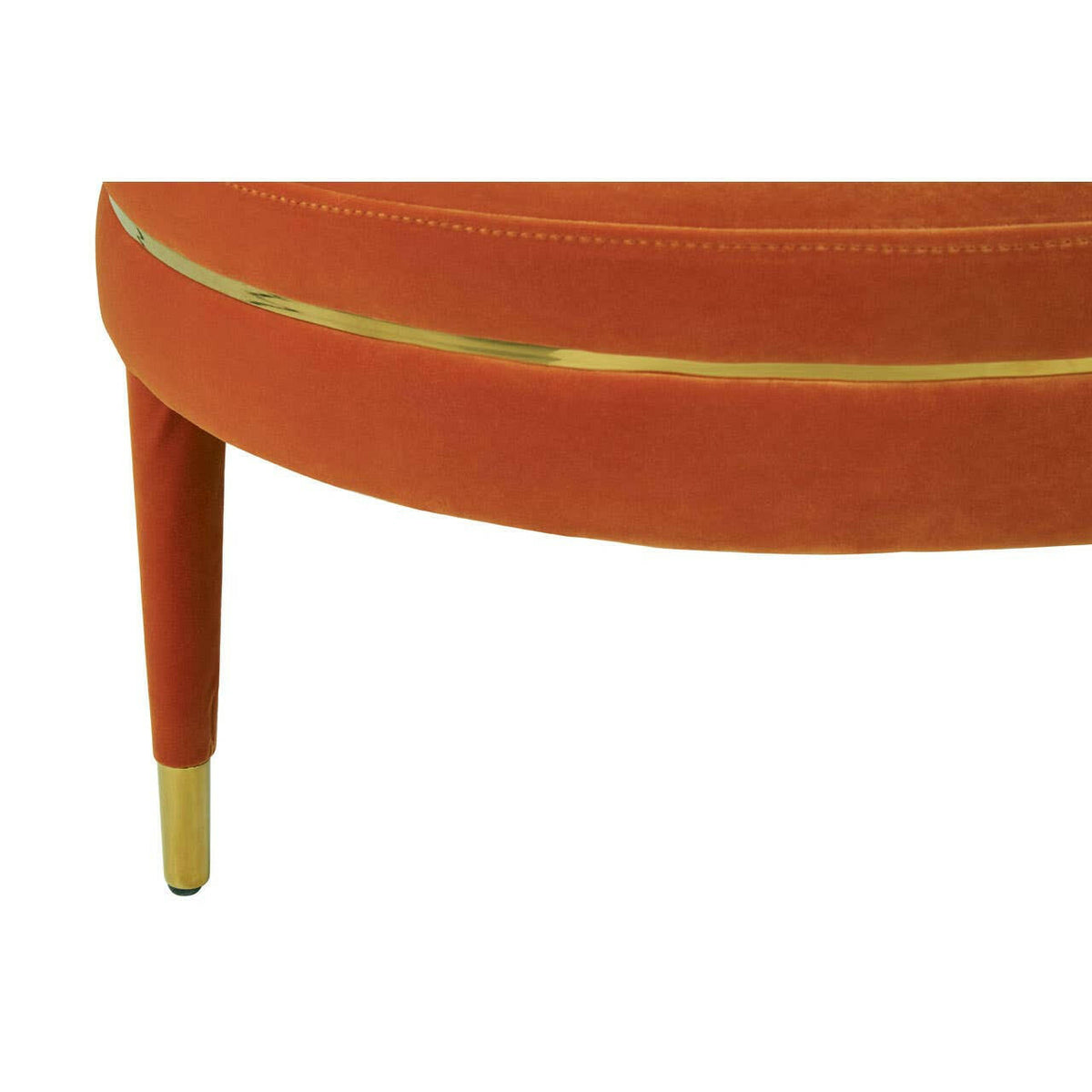 Manhattan Orange Velvet Footstool.