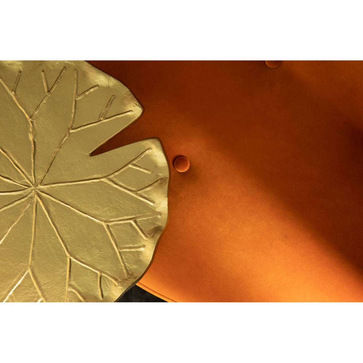 Manhattan Orange Velvet Footstool.