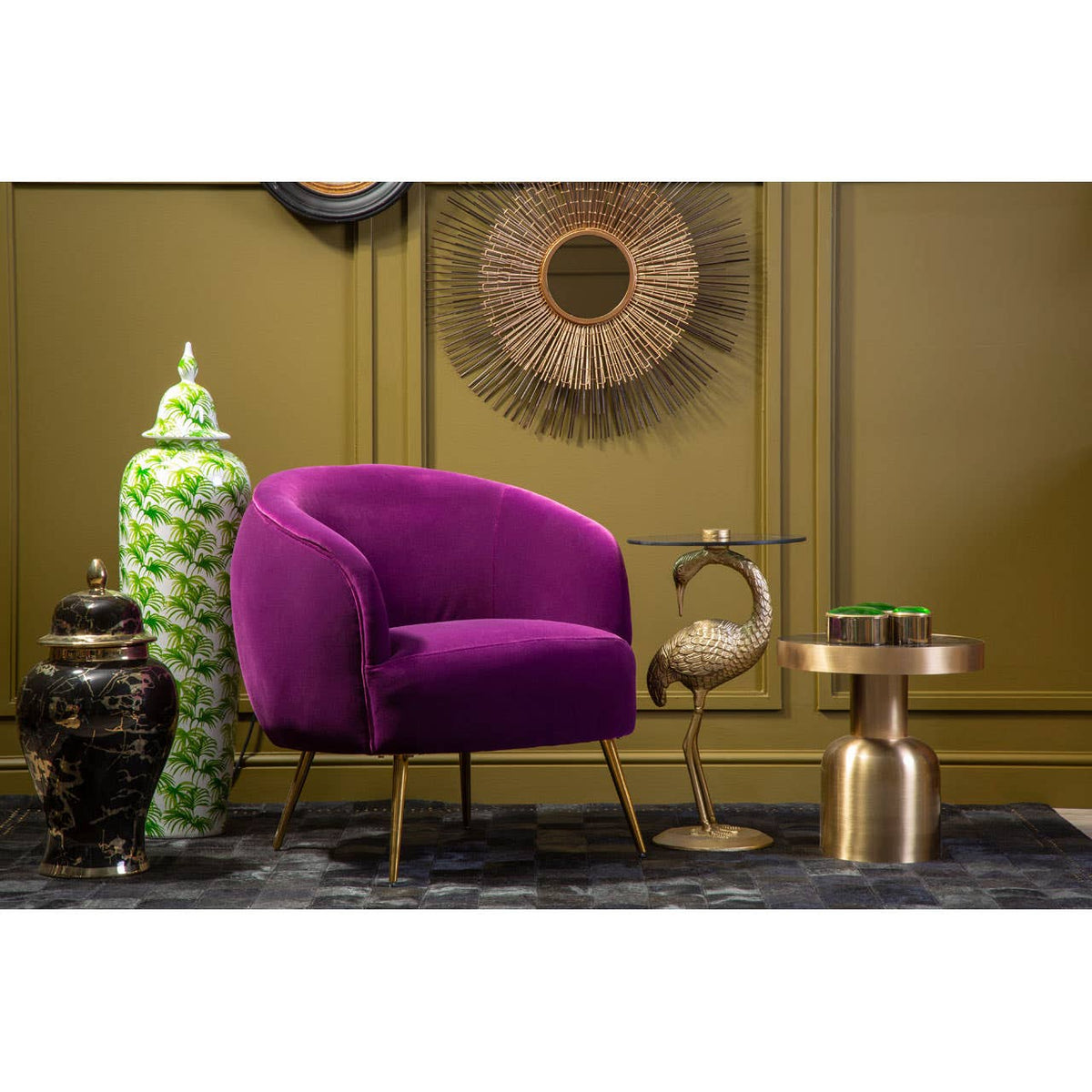 Manhattan Purple Velvet Armchair.