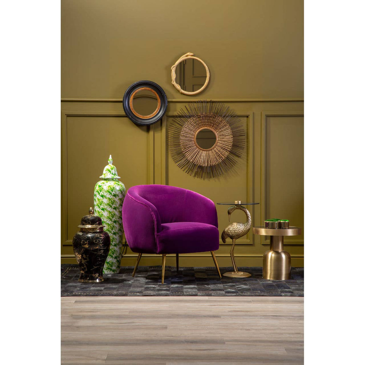Manhattan Purple Velvet Armchair.