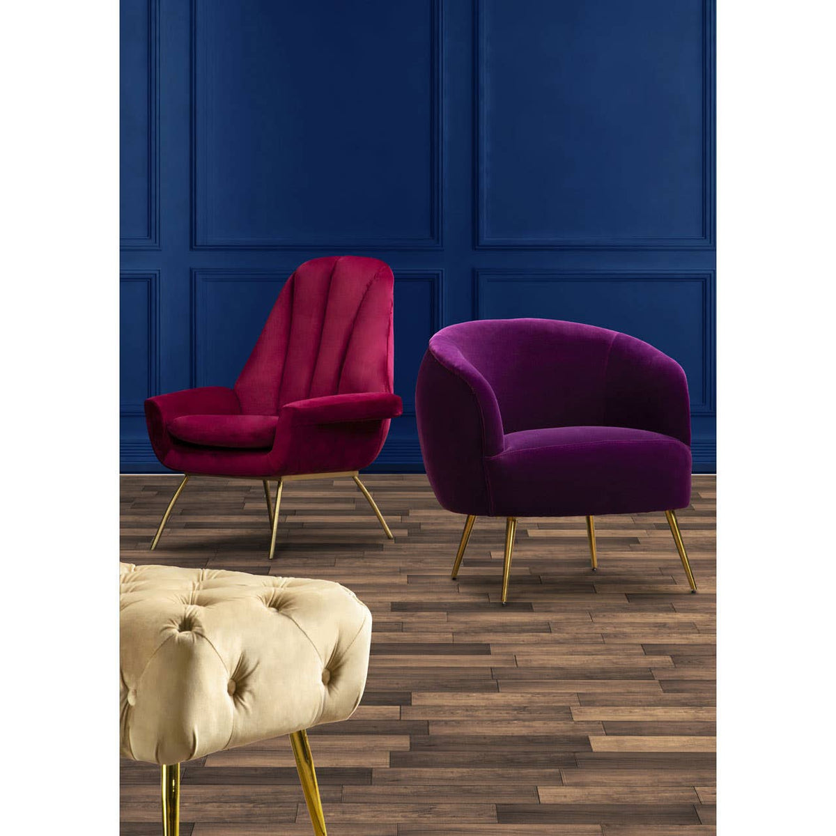 Manhattan Purple Velvet Armchair.
