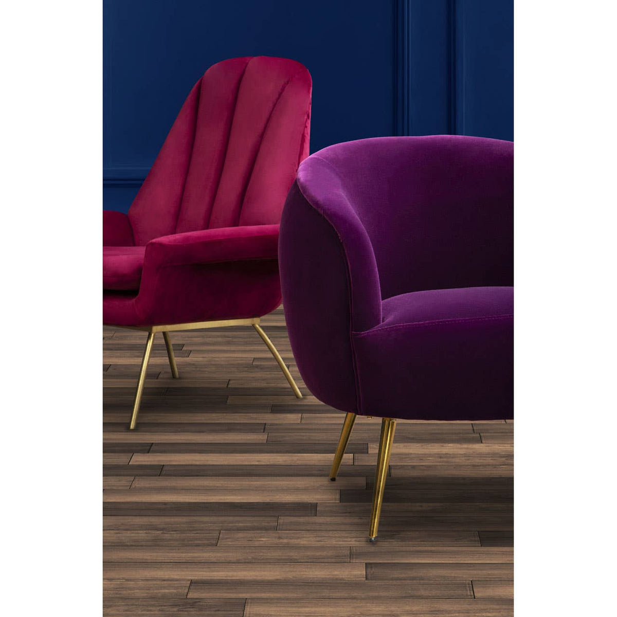 Manhattan Purple Velvet Armchair.