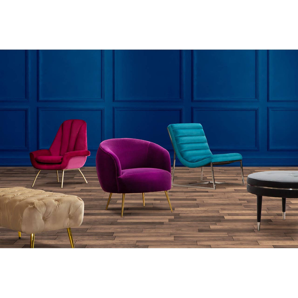 Manhattan Purple Velvet Armchair.