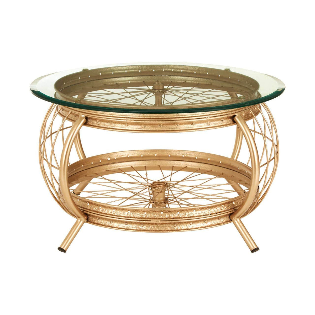 Mantis Champagne Gold Finish Coffee Table.