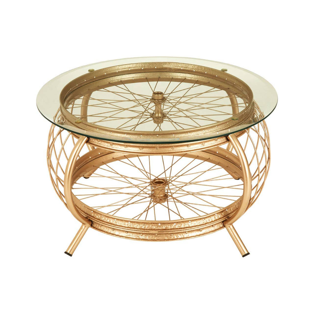 Mantis Champagne Gold Finish Coffee Table.