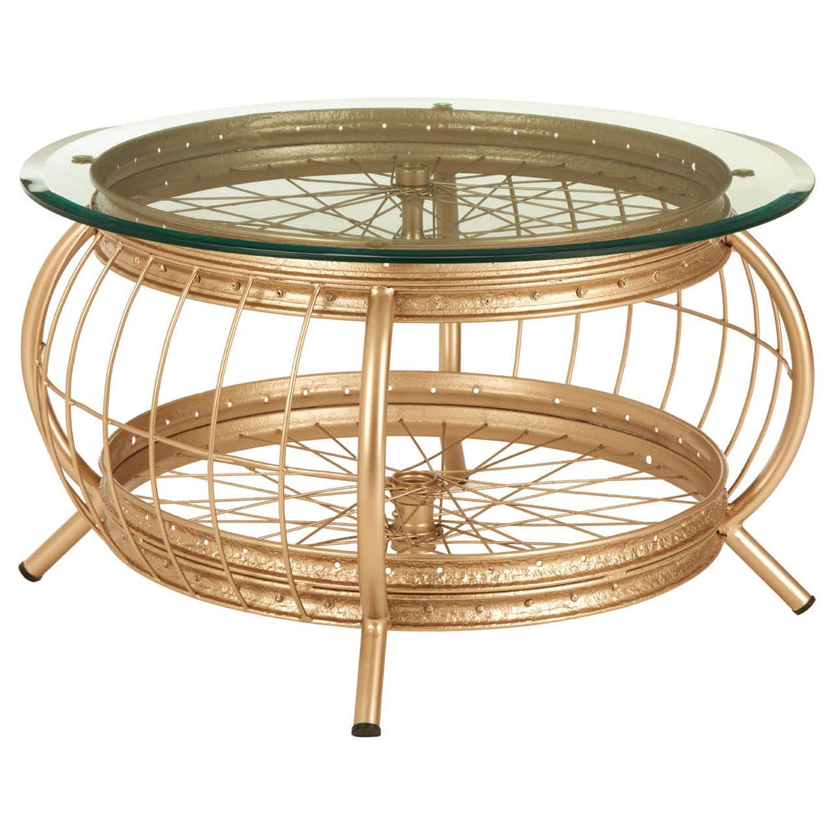 Mantis Champagne Gold Finish Coffee Table.