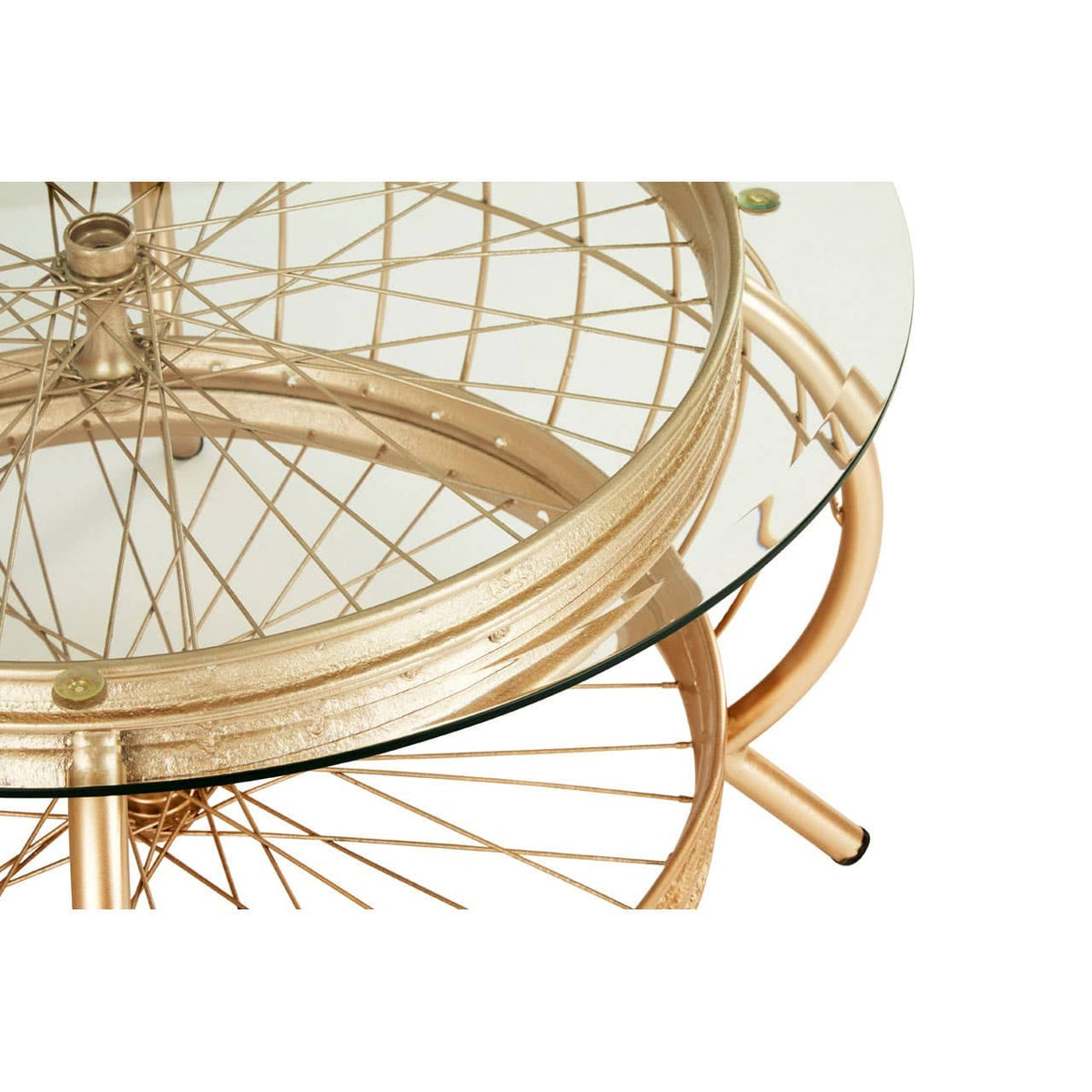 Mantis Champagne Gold Finish Coffee Table.