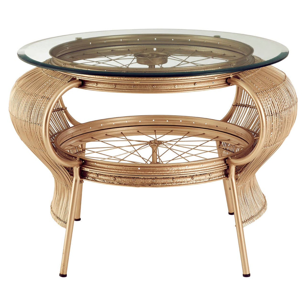 Mantis Champagne Gold Finish Table.
