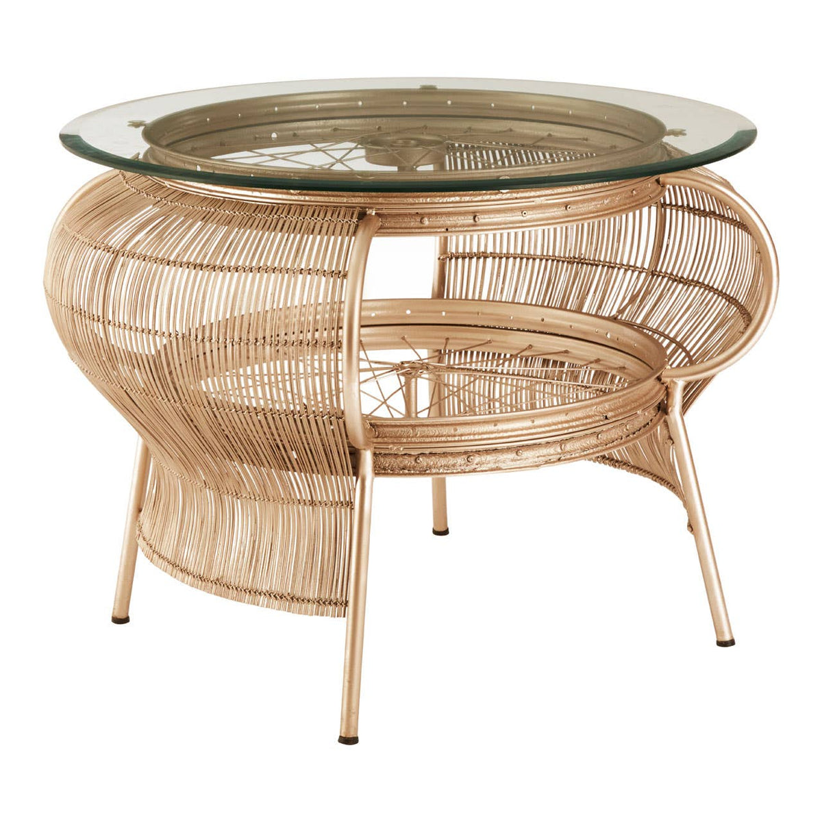 Mantis Champagne Gold Finish Table.