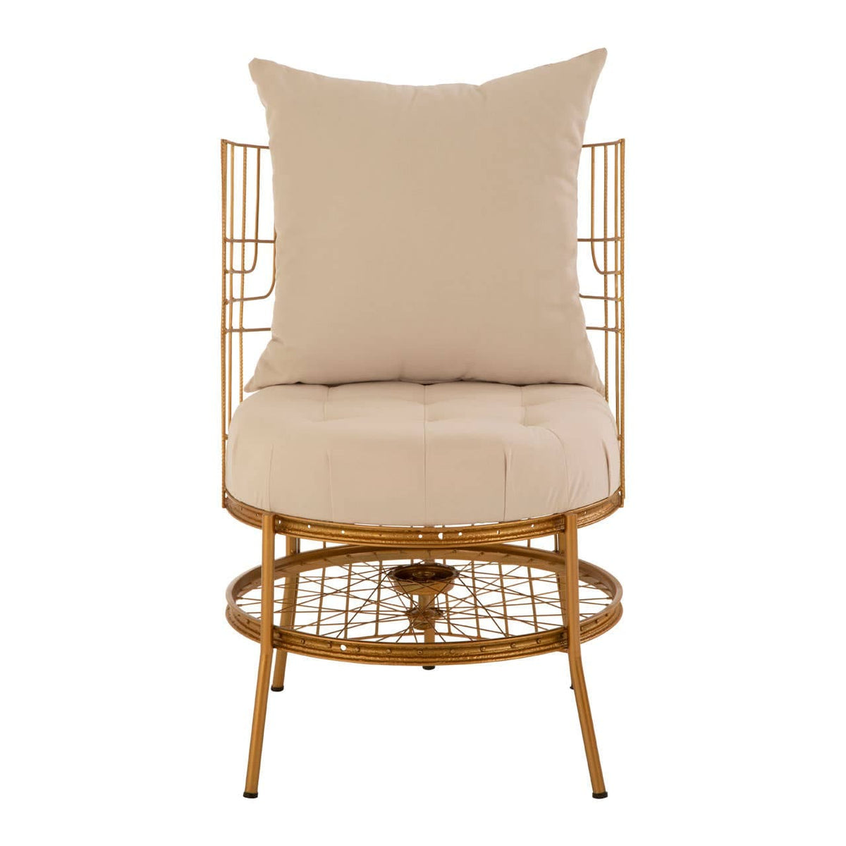 Mantis Gold Finish Chair With Cushion.