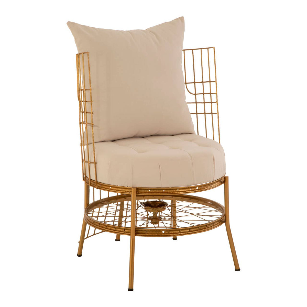 Mantis Gold Finish Chair With Cushion.