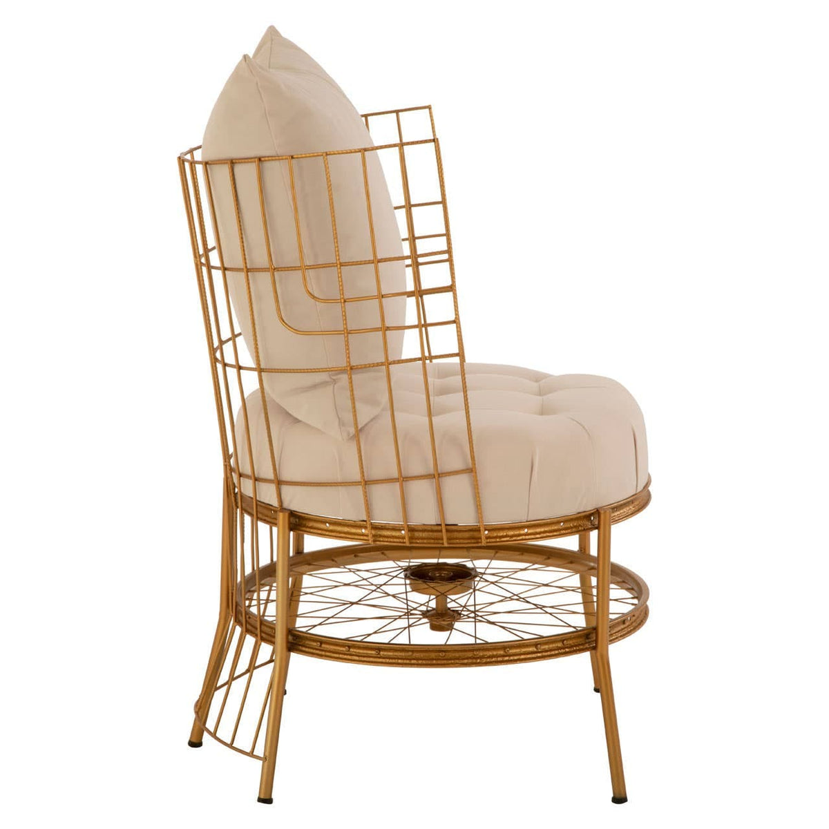 Mantis Gold Finish Chair With Cushion.