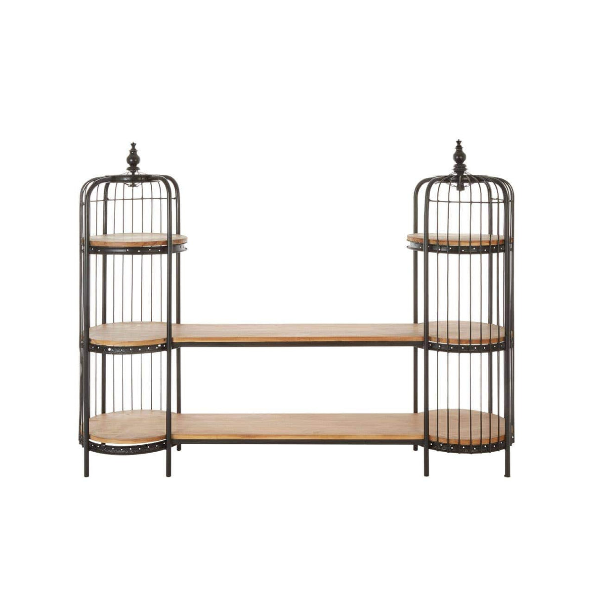 Mantis Long Black Finish Birdcage Shelf Unit.